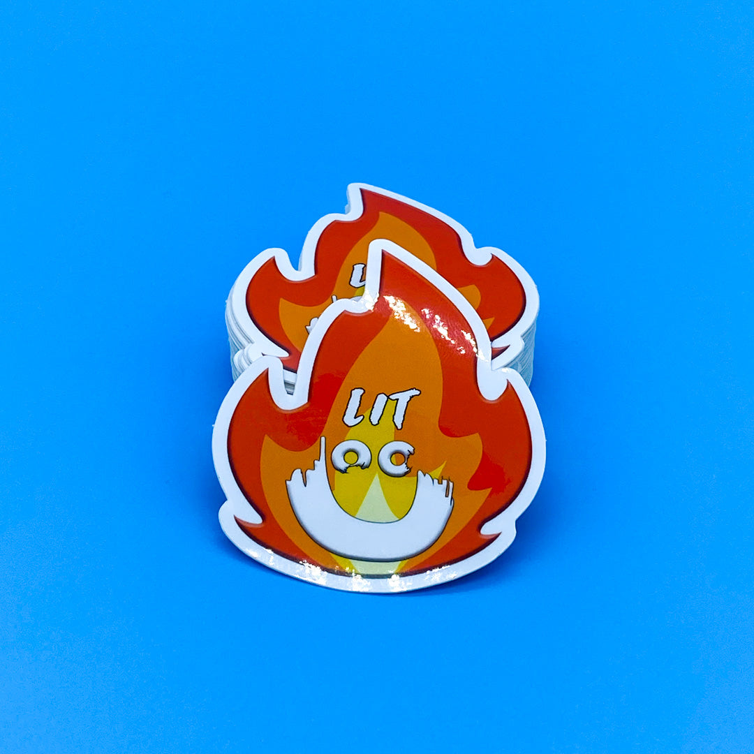 Fire "Lit" - Vinyl Sticker